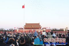 上万民众2023年元旦天安门广场观升旗